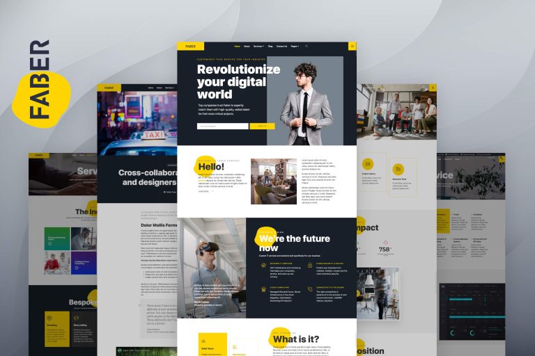 Faber - Tech Company & Creative Modern Agency Elementor Template Kit