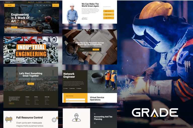 Grade - Complete & Modern Engineering Industrial Elementor Template Kit