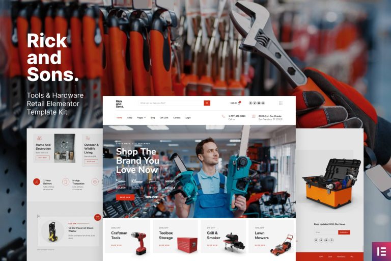 Rick and Sons - Tools & Hardware Retail WooCommerce Template Kit