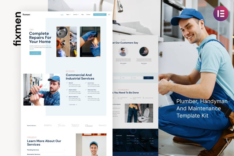 Fixmen - Handyman & Maintenance Elementor Template Kit