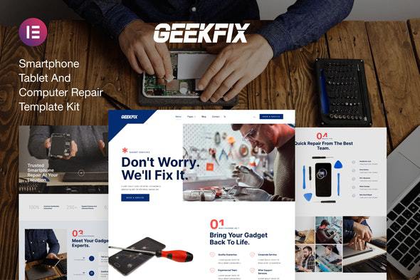 Geekfix - Smartphone, Tablet & Computer Repair Elementor Template Kit