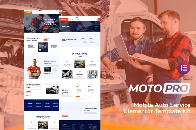 Motopro - Mobile Auto Service Elementor Template Kit