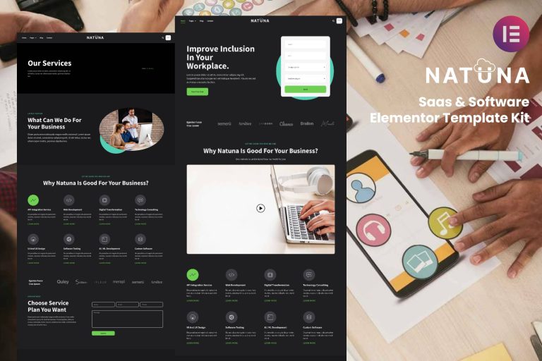 Natuna - Saas & Software Elementor Template Kit