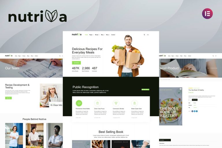 Nutriva - Nutrition & Recipe Elementor Template Kit